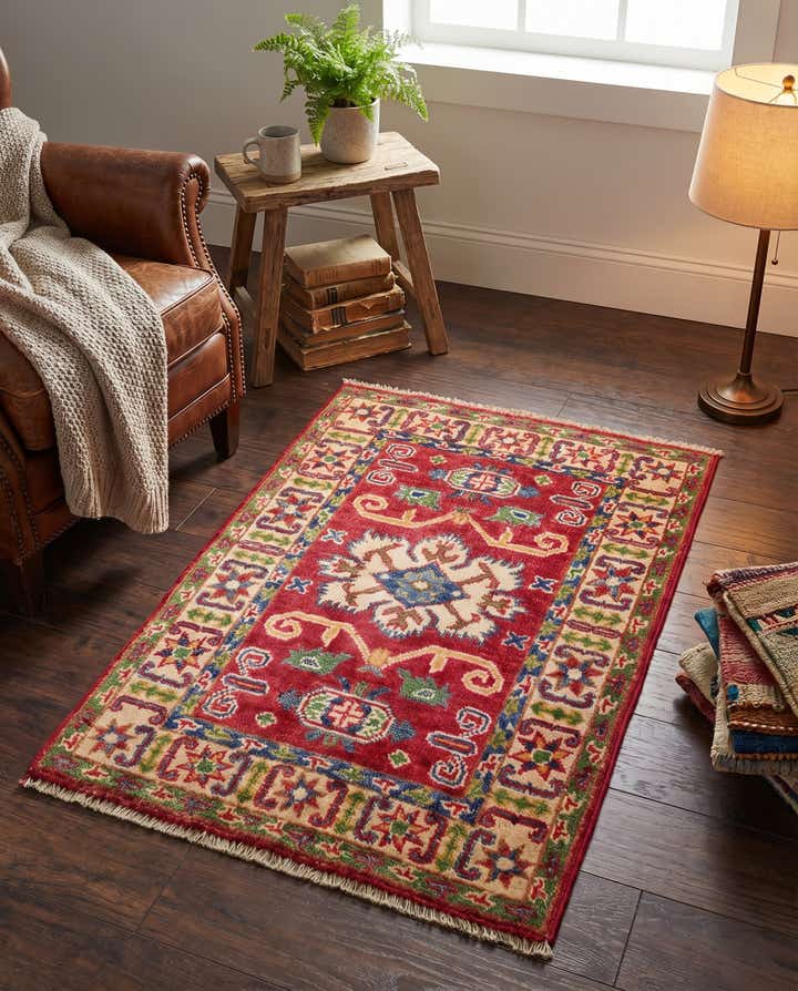 2' x 2' 11 Hand Knotted Kazak Rug
