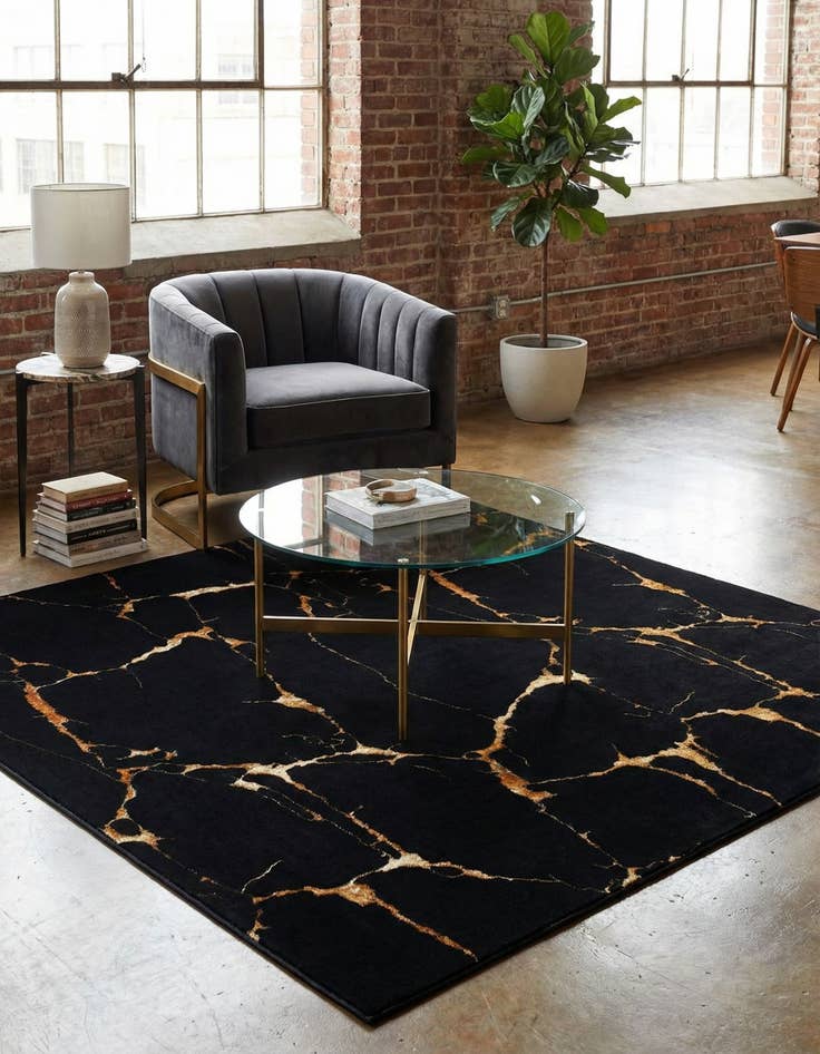 Detail image of 7' 10 x 7' 10 Vogue Geo Square Rug