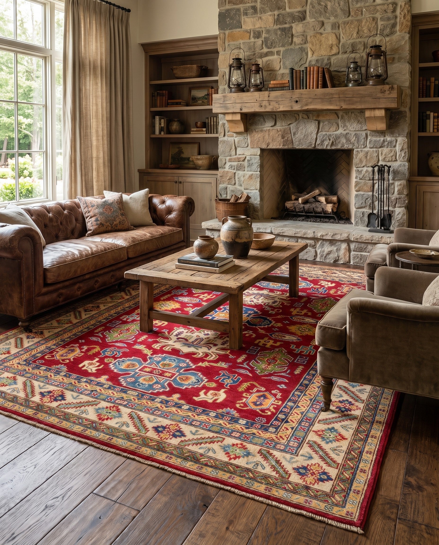 190cm x 270cm Hand Knotted Kazak Rug