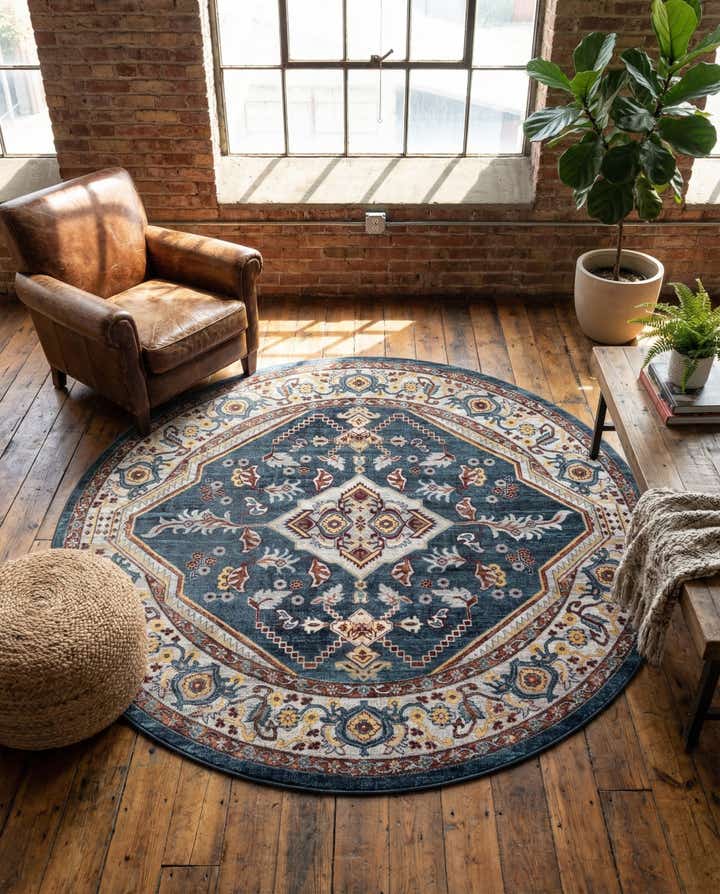 240cm x 240cm Kamala Washable Tapis Rond