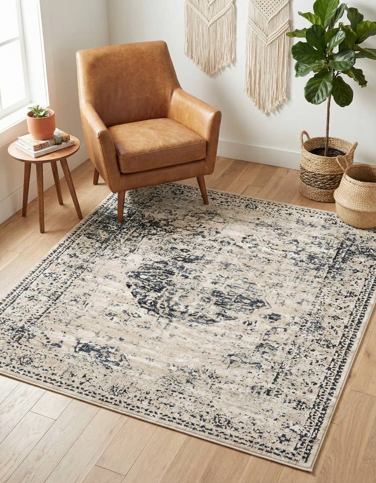 Detail image of 5' 3 x 5' 3 Eliza Square Rug