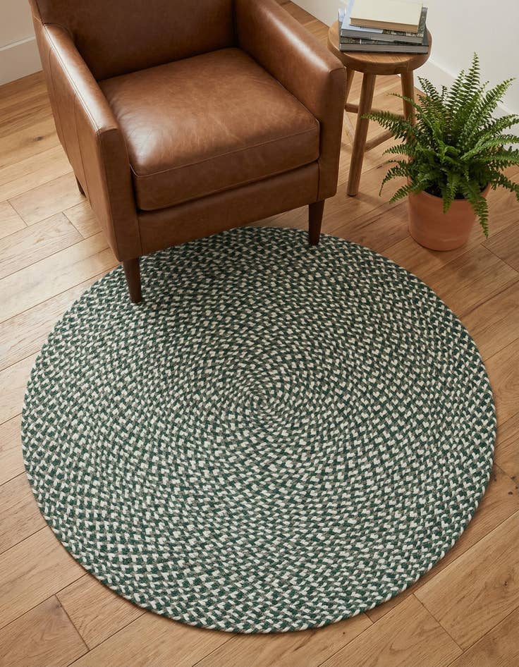 Detail image of 3' 1 x 3' 1 Handmade Tweed Braided Jute Round Rug