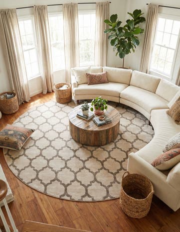 12' 2 x 12' 2 Lattice Round Rug
