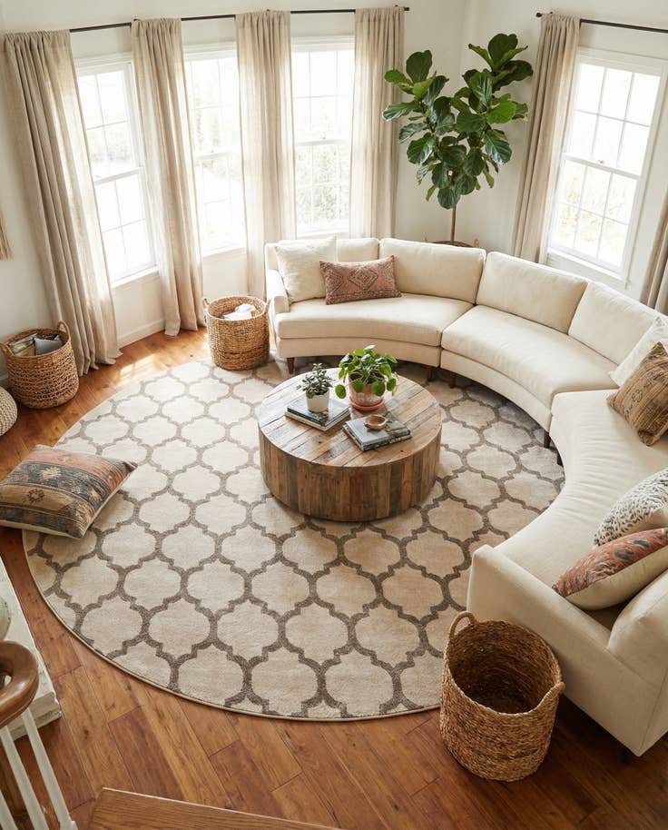 Detail image of 12' 2 x 12' 2 Lattice Round Rug