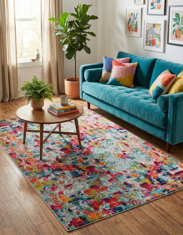 Detail image of 5' x 8'  Washable Spectrum Rug