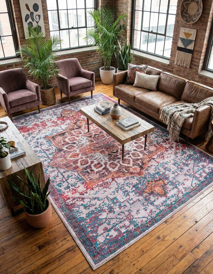 Detail image of 9' 2 x 12' Washable Renaissance Rug