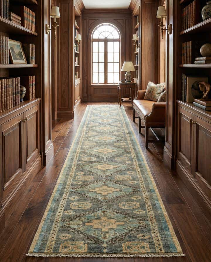 2' 2 x 11' 9 Hand Knotted Oushak Wool Runner Rug