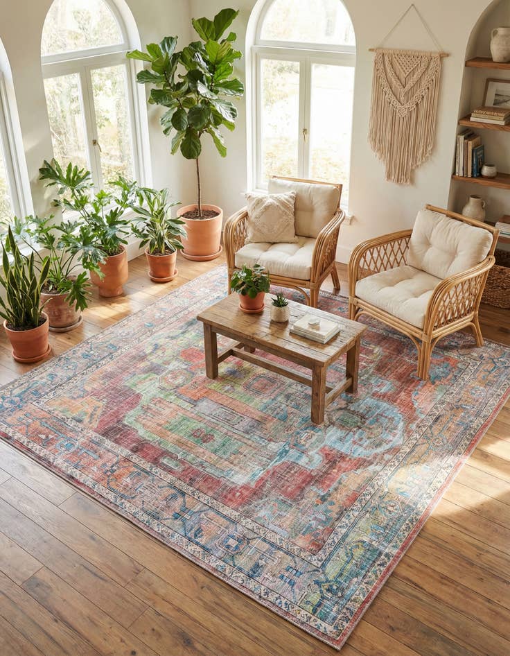 Detail image of 7' 10 x 7' 10 Washable Maahru Square Rug