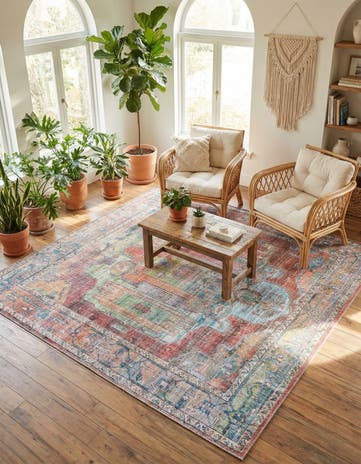 Washable Maahru Square Rug