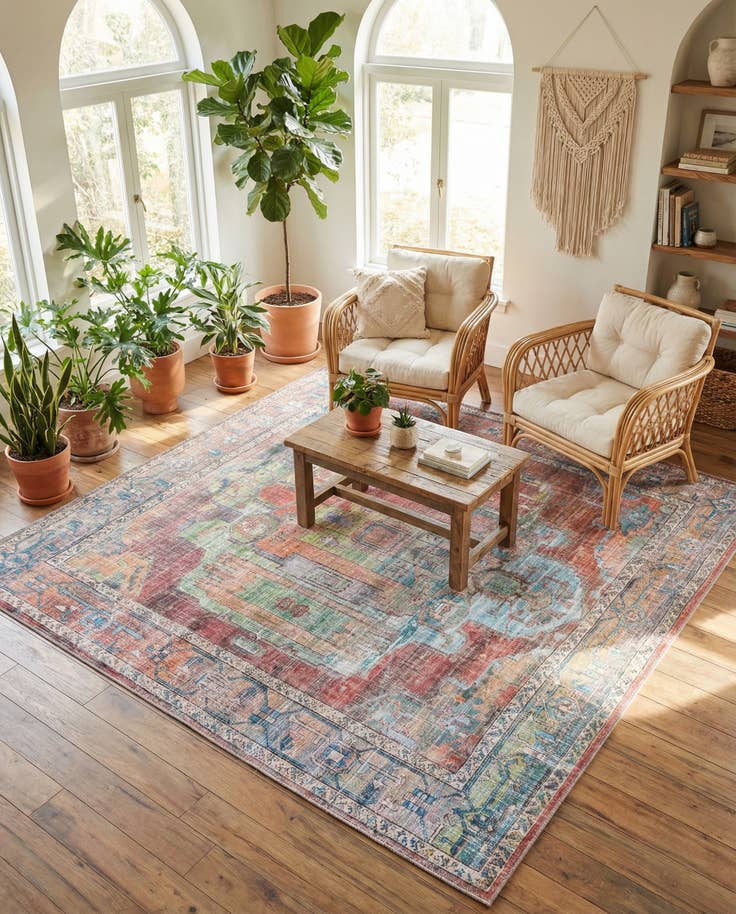 Detail image of 7' 10 x 7' 10 Washable Maahru Square Rug