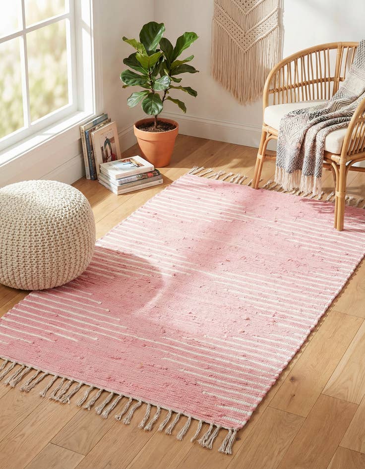 Detail image of 3' 3 x 5' 1 Hand Woven Chindi Cotton Rug