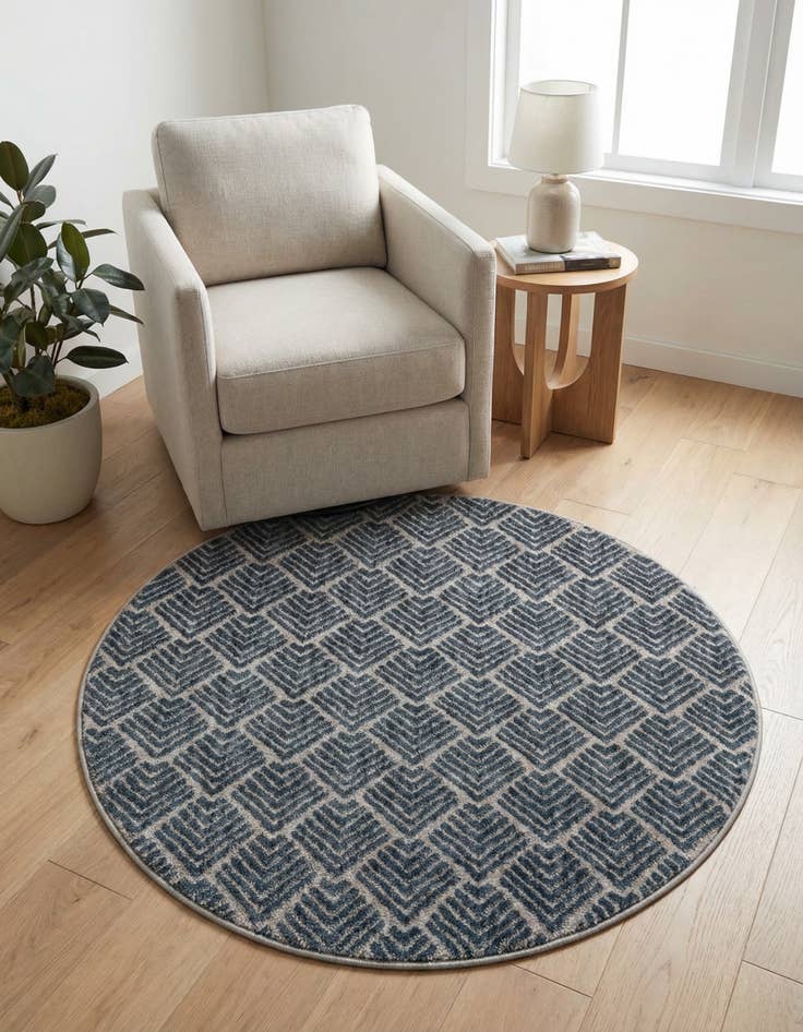 Detail image of  3' 3 x 3' 3 Eco Trellis Round Rug