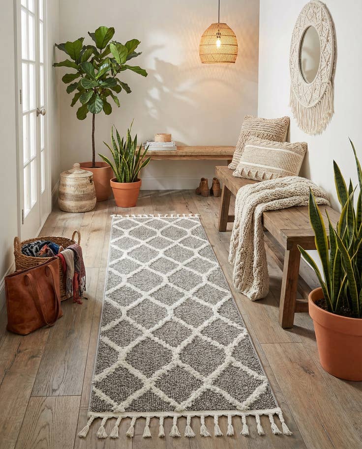 Detailfoto van 60cm x 185cm Boho Loper Vloerkleed