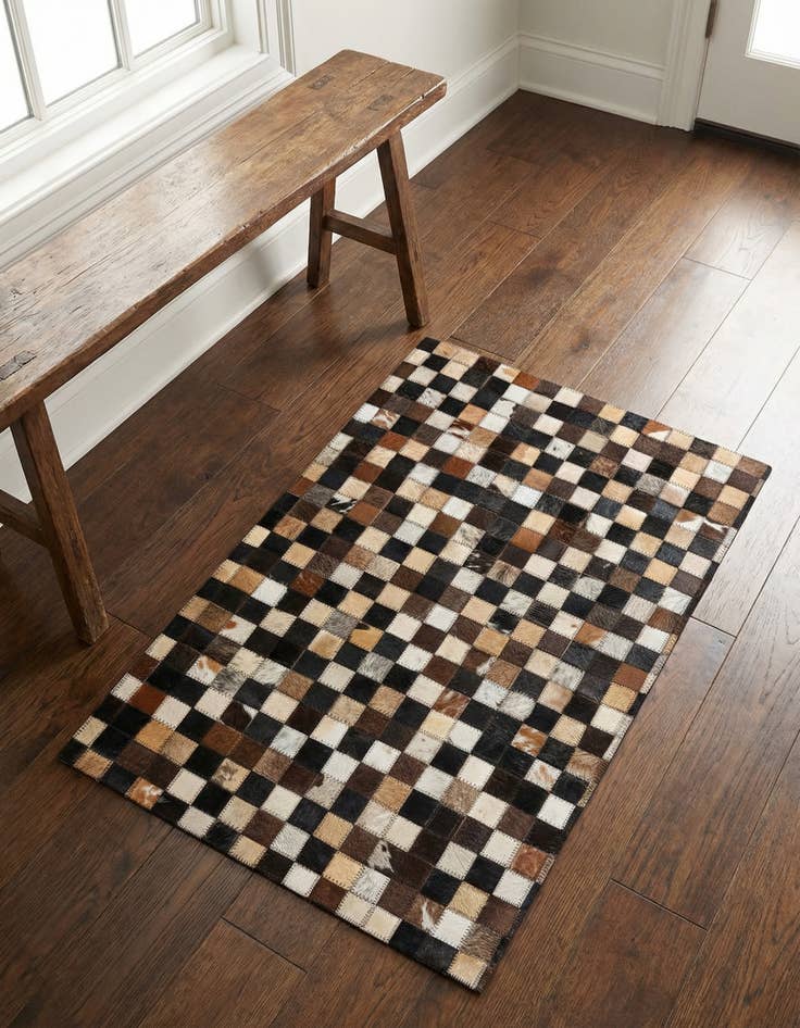 Detail image of 2' x 3' 1 Cowhide Leather Rug