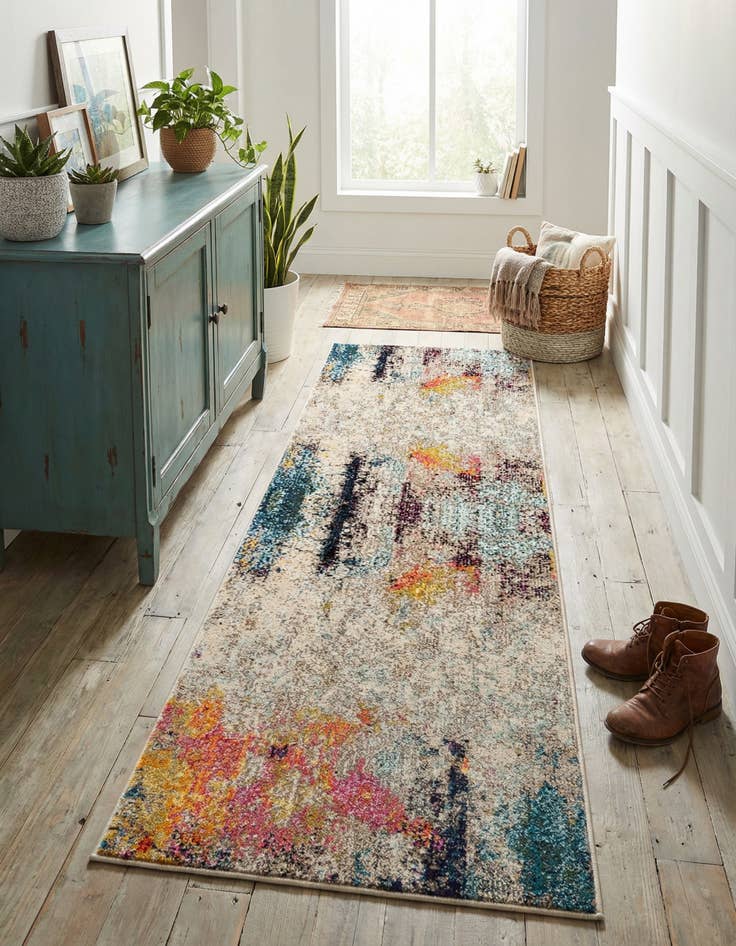 Detail image of 2' 2 x 6' 9  Washable Spectrum Runner Rug