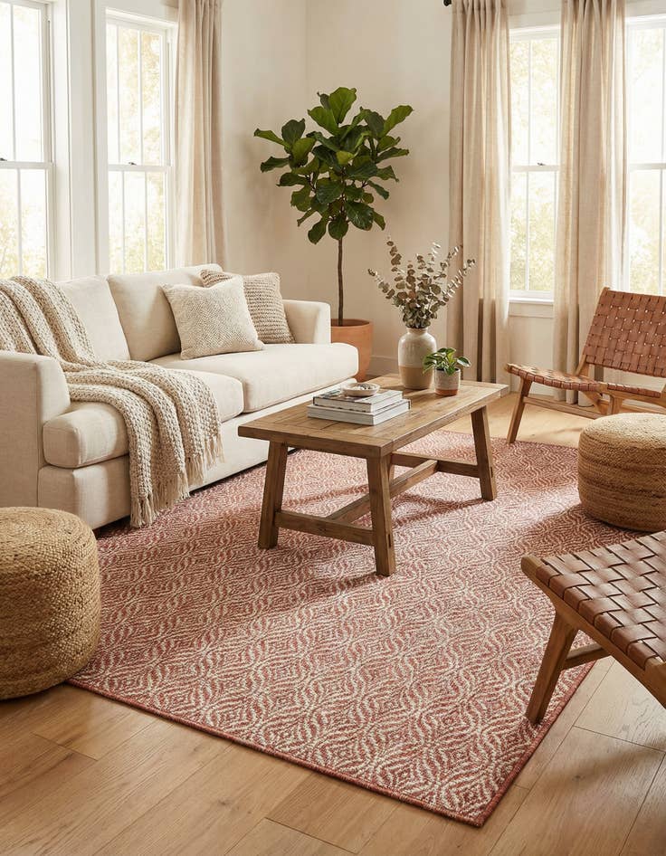 Detail image of 5' 3 x 8' Washable Lattice Indoor / Outdoor Rug