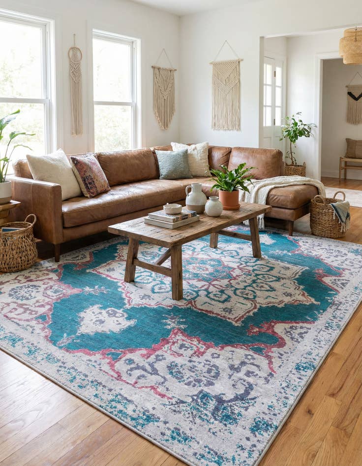 Detail image of  7' 10 x 11'  Washable Francesca Rug