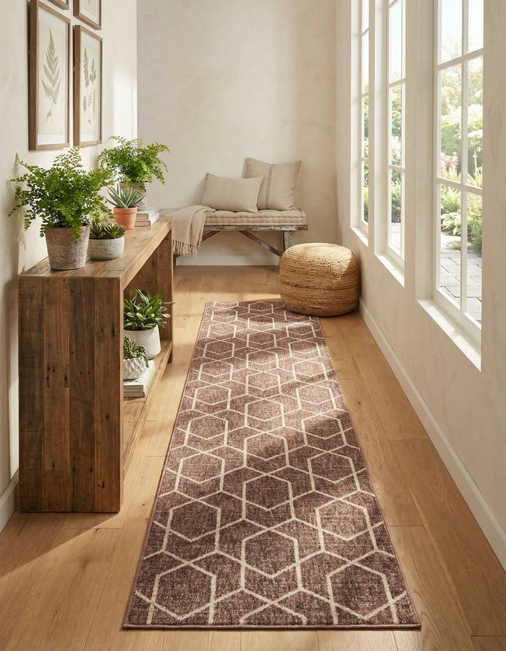 Detail image of 2' 7 x 12' Eco Trellis Runner Rug