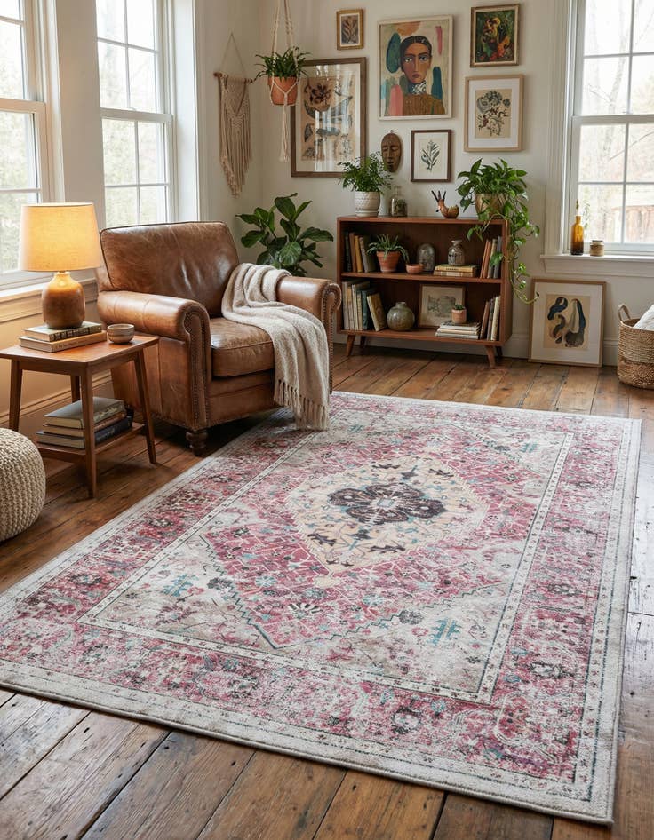 Detail image of 4' x 6'  Washable Yara Rug