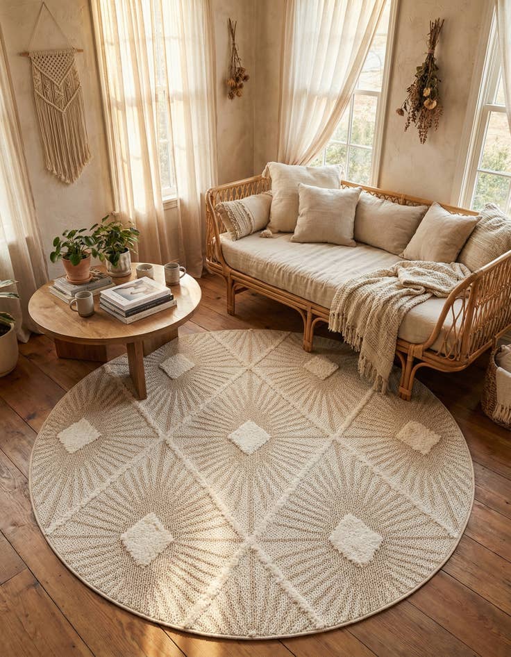 Detail image of 7' 10 x 7' 10 Boho Round Rug