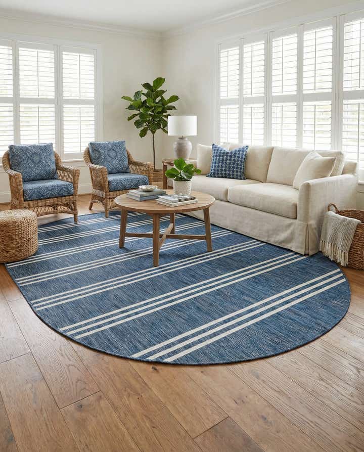 7' 10 x 10' Easy-Clean Jill Zarin Anguilla Indoor / Outdoor Oval Rug