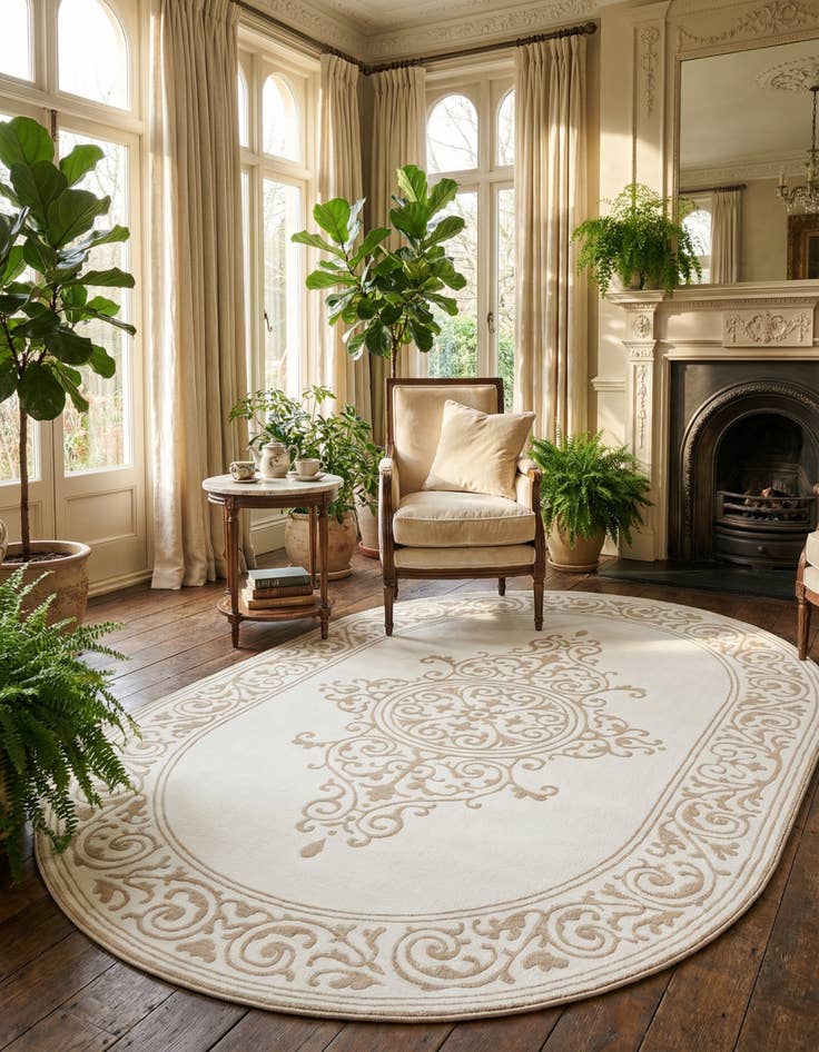 Detail image of 7' x 10' Hermitage Oval Rug