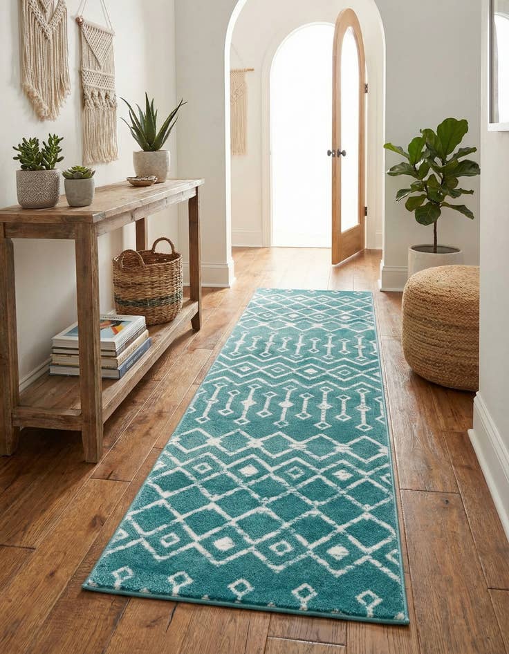 Detail image of 2' 6 x 8' 2 Kasbah Trellis Runner Rug