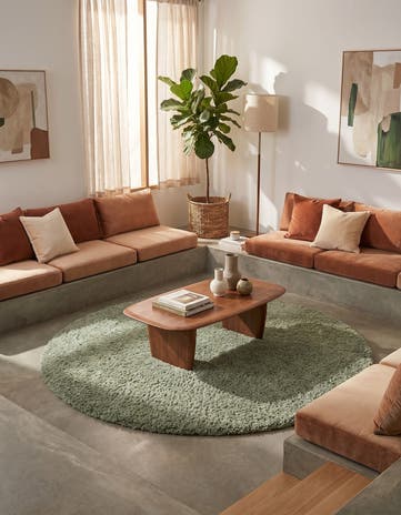 Sage Zermatt Shag Round Rug