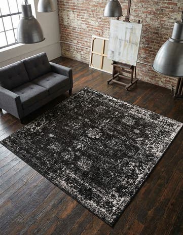 Black Monte Carlo Square Rug