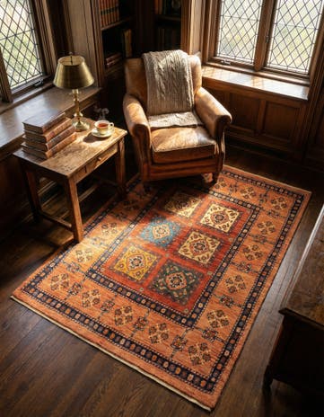 3' 5 x 4' 11 Kashkuli Wool Rug