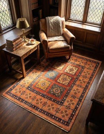 3' 5 x 4' 11 Kashkuli Wool Rug