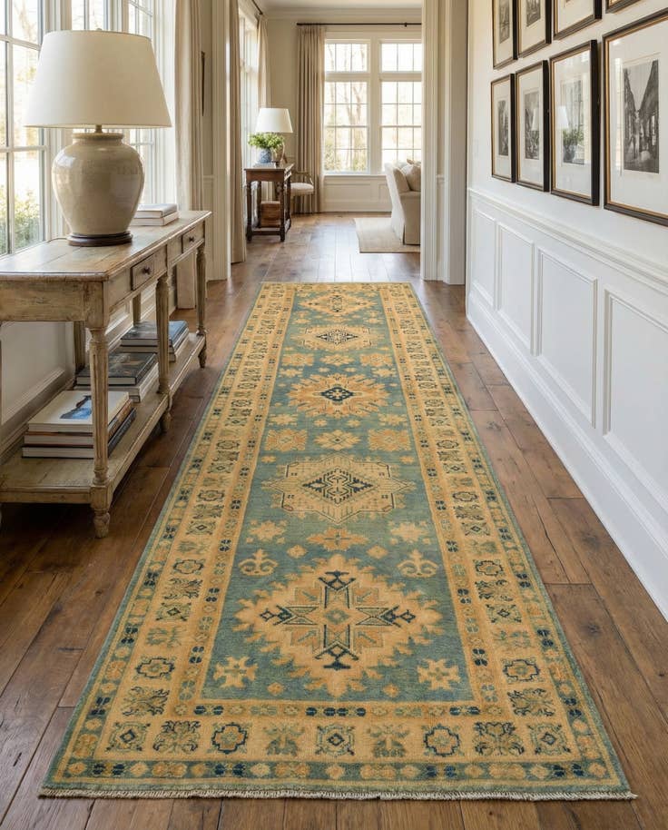 Detail image of 3' 3 x 11' 9 Hand Knotted Oushak Wool Runner Rug