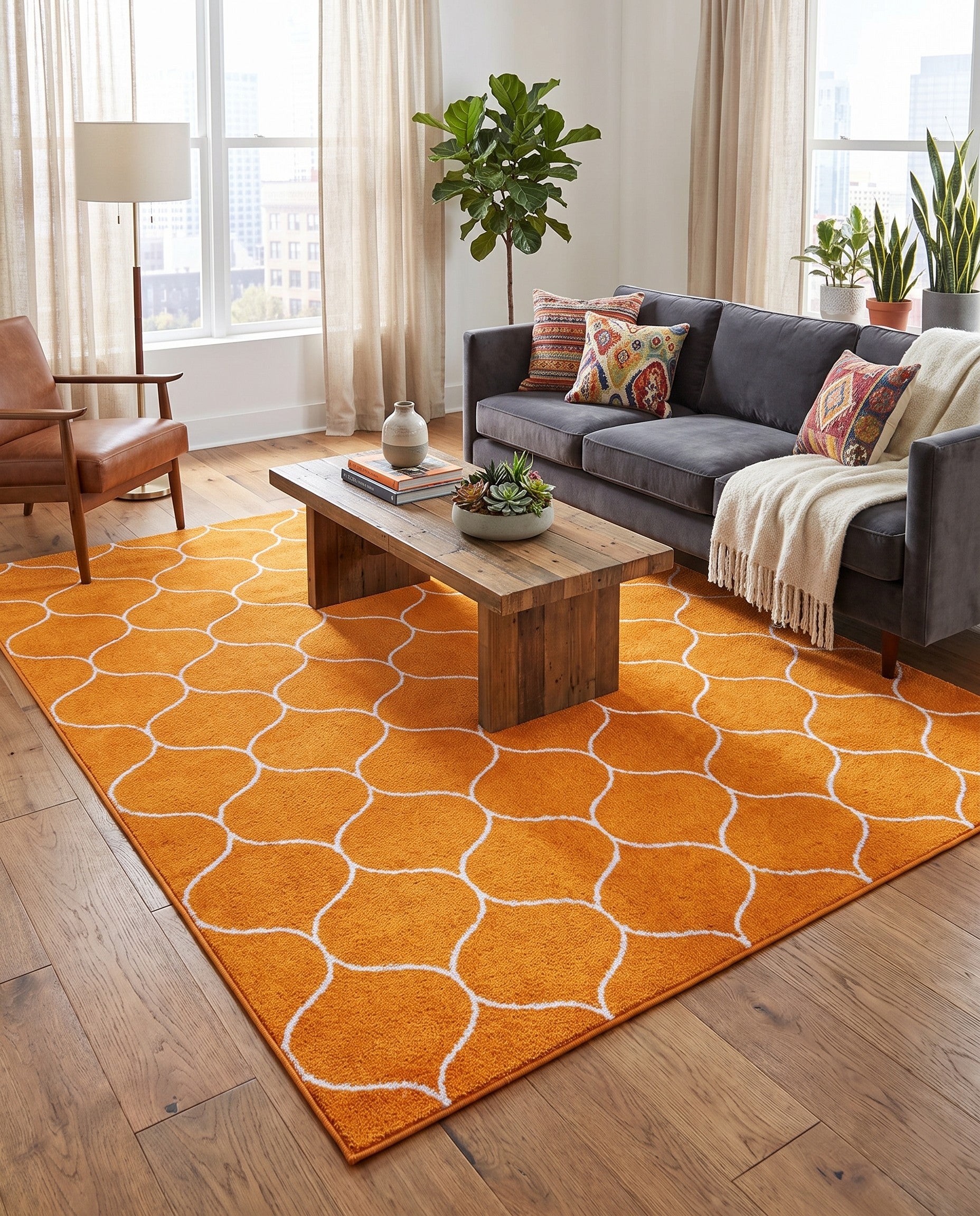 7' 10 x 10' Lattice Frieze Rug