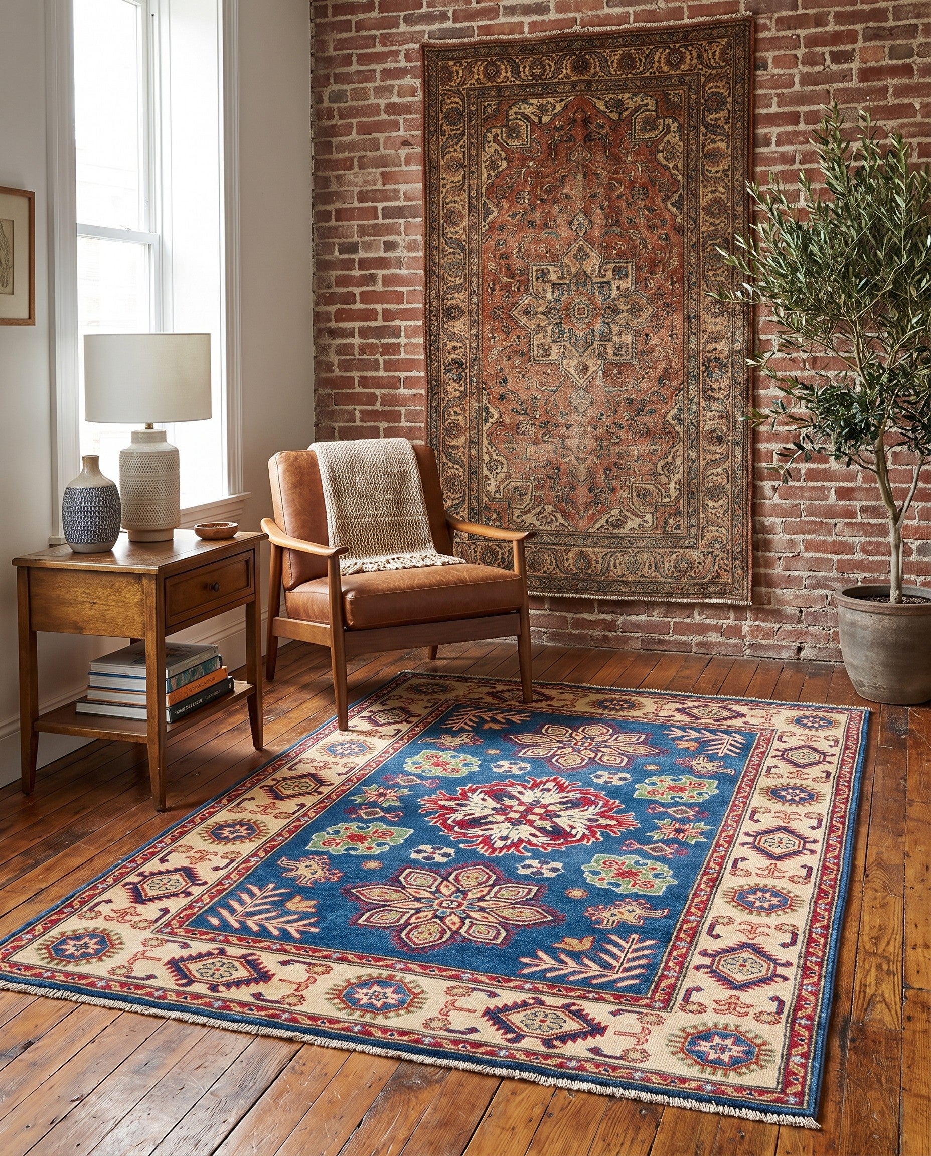 Detail image 3 of 10: 3' 11 x 5' 10 Hand Knotted Kazak Rug
