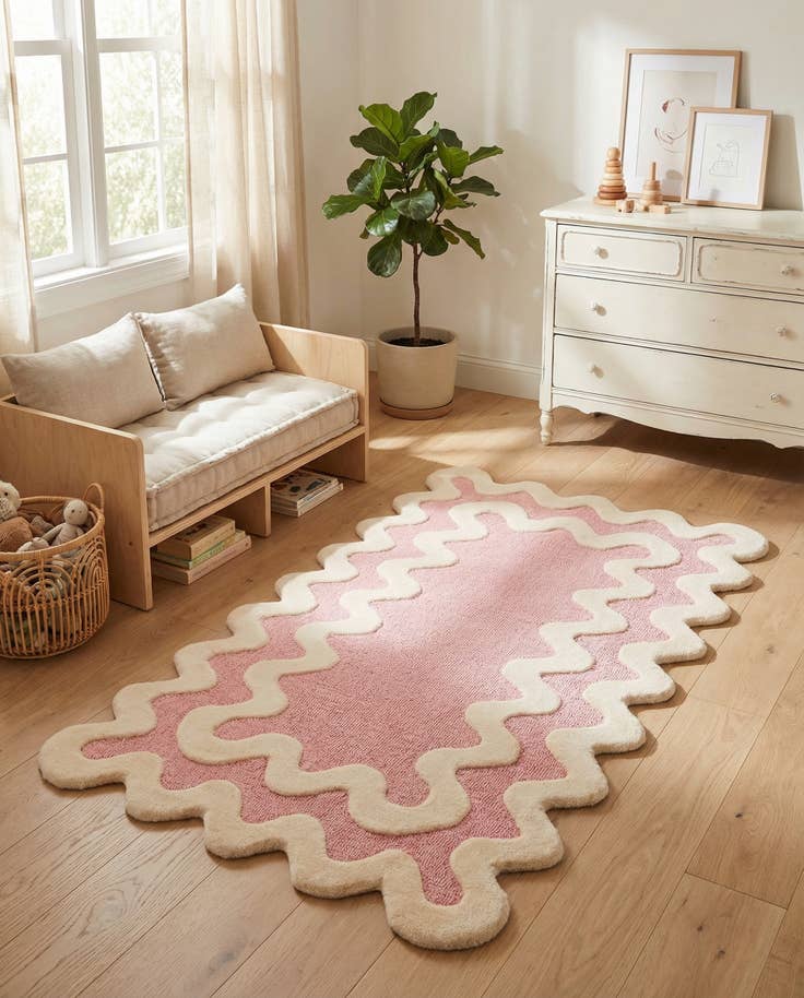 Detail image of 3' 1 x 5' 3 Happy Rugs Wiggles Wool