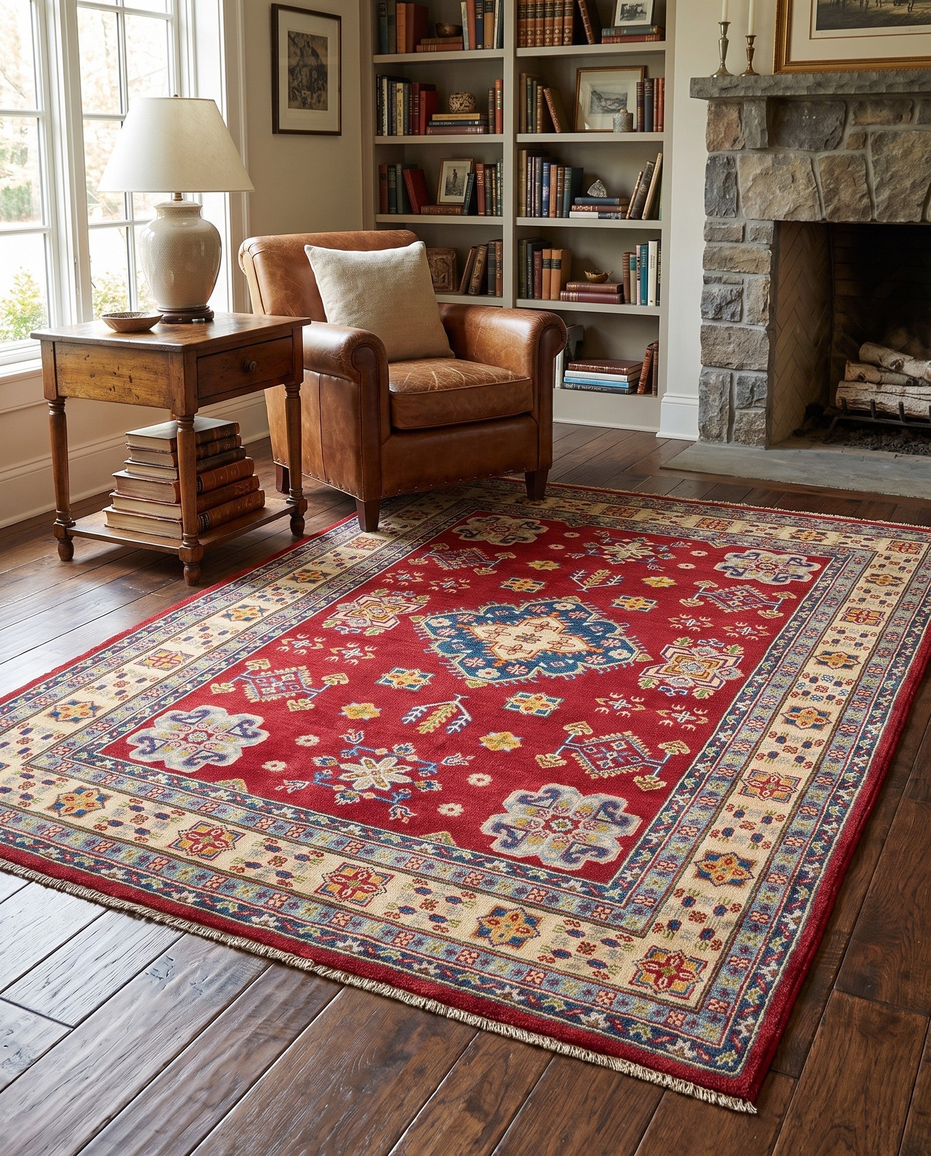 155cm x 200cm Hand Knotted Kazak Rug