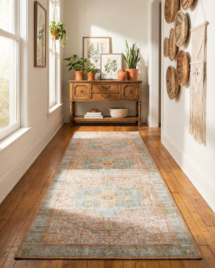 Detail image of 2' x 6' Washable Timeless Runner Rug
