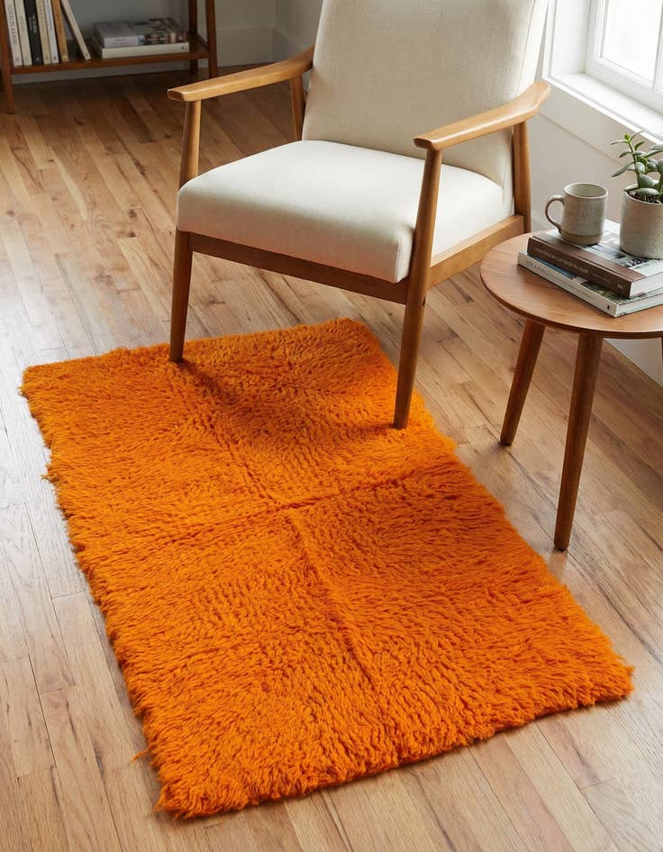 Detail image of 2' 1 x 3' 8 Hand Knotted Moroccan Wool Rug