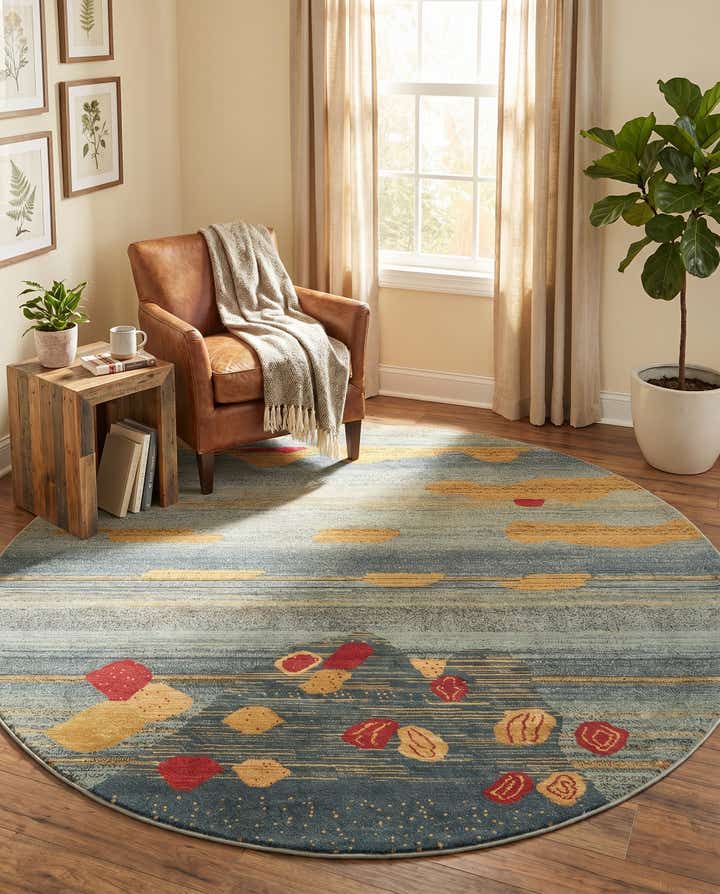 8' x 8' Kashkuli Gabbeh Round Rug