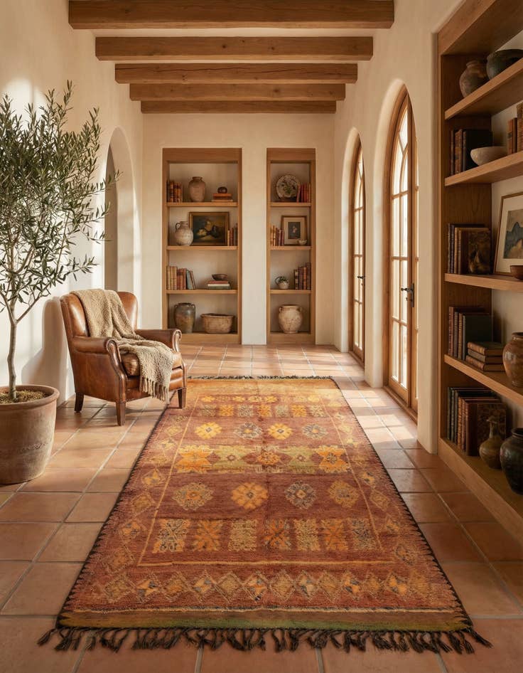 Detail image of 5' 10 x 10' 10 Hand Knotted Moroccan Wool Runner Rug