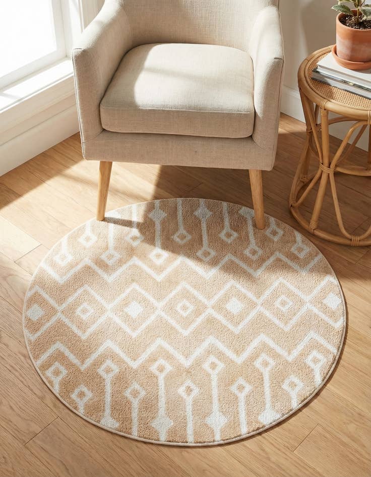 Detail image of  3' x 3' Bohemian Trellis Round Rug