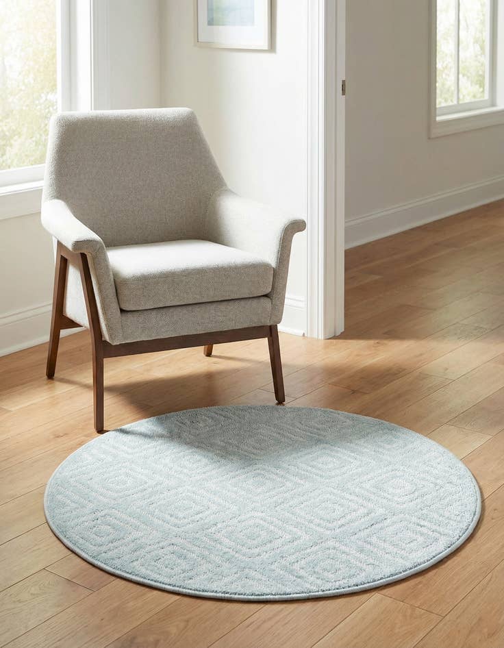 Detail image of 3' x 3' Easy-Clean Sabrina Soto Indoor / Outdoor Round Rug