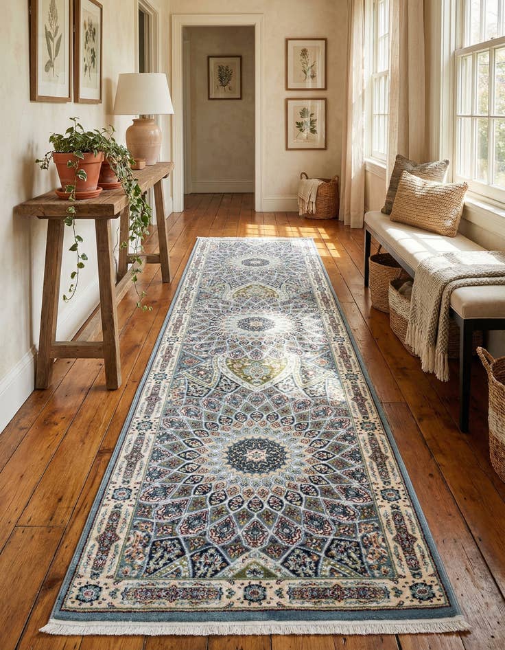 Detail image of 2' 7 x 10' Nain Design Runner Rug