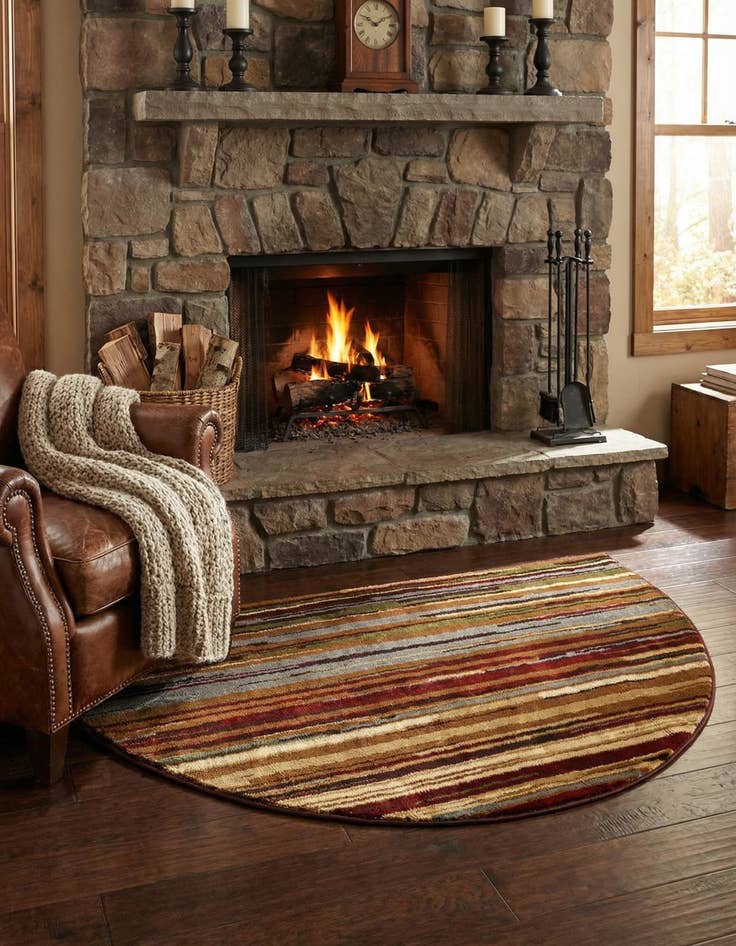 Detail image of 2' 7 x 4' Coffee Shop Hearth Rug