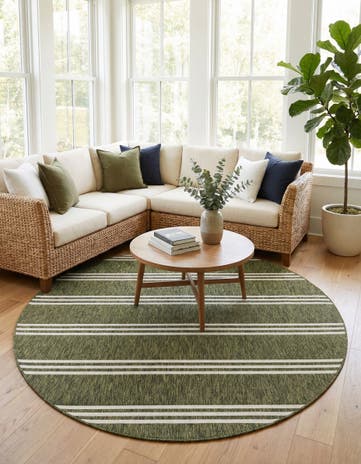 6' 7 x 6' 7 Easy-Clean Jill Zarin Anguilla Indoor / Outdoor Round Rug