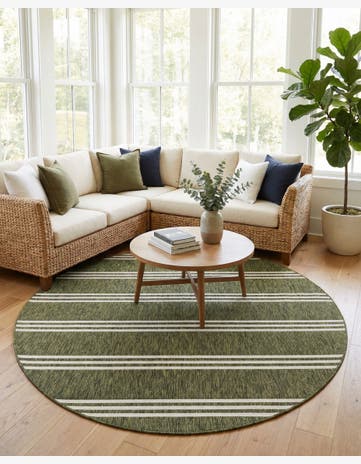 6' 7 x 6' 7 Easy-Clean Jill Zarin Anguilla Indoor / Outdoor Round Rug