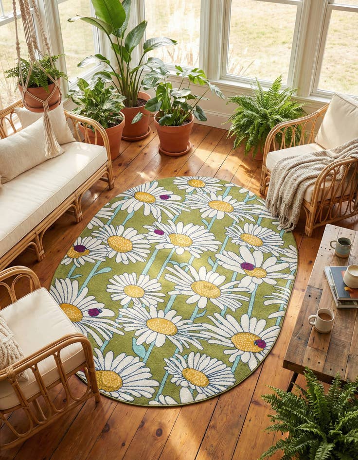 Detail image of  7' 10 x 10' Bloom Oval Rug