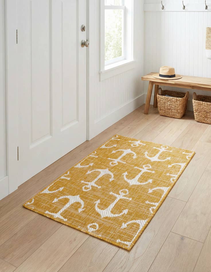 Detail image of 2' x 3'  Washable Coastal Indoor / Outdoor Rug