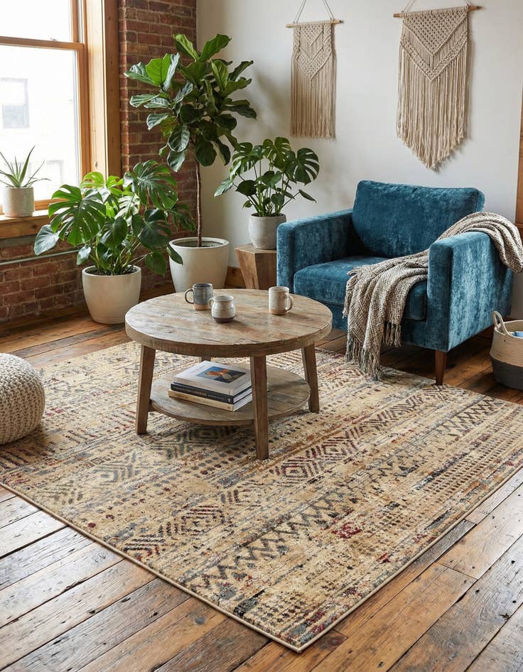 Detail image of 5' 3 x 5' 3 Saturn Square Rug