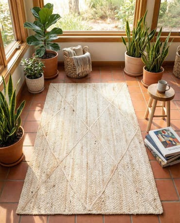  3' 3 x 5' 1  Hand Braided Jute Rug